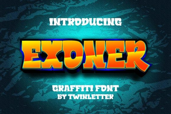 Exoner Font: Bold, Graffiti-Style Display for Craft Creators
