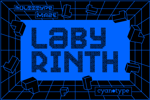 MultiType Maze Labyrinth Font for Trendy Branding Projects
